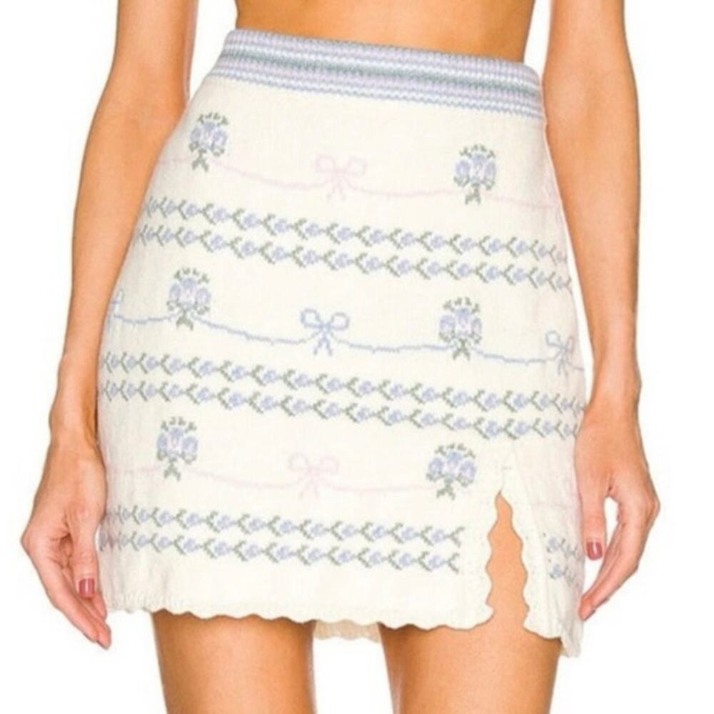 Love Shack Fancy Pawley Knit Mini Skirt Size Large